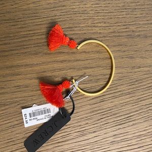 J crew Orange tassel open cuff bracelet antique gold new with tag